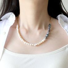 画像をギャラリービューアに読み込む, ブレスレットにもなる!サージカルステンレスチェーンと2style淡水パールのハーフネックレス|FT2 works(エフティーツーワークス)