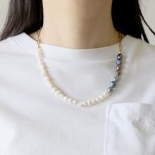 画像をギャラリービューアに読み込む, ブレスレットにもなる!サージカルステンレスチェーンと2style淡水パールのハーフネックレス|FT2 works(エフティーツーワークス)