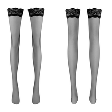 画像をギャラリービューアに読み込む, 「雲絹」レースニーハイストッキング|LING LINGERIE(リンランジェリー)