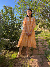 画像をギャラリービューアに読み込む, 上質インドコットン 切り替えミディドレス ピーチファズ|MANGALA ARATI(マンガラ アーラティー)