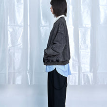 画像をギャラリービューアに読み込む, デニムルック プルオーバー スウェットシャツ|Nora Lily(ノラリリー)