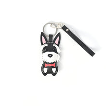 画像をギャラリービューアに読み込む, ハンドメイドレザー製キーホルダーチャーム WANCO・シュナウザーBLACK|WOODPEPE(ウードペペ)