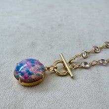 画像をギャラリービューアに読み込む, 【ネックレス】春の光を纏うファイアオパール&クリスタルチェーンのネックレス