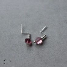画像をギャラリービューアに読み込む, マルチカラートルマリンとカレンシルバーのキャッチのいらないピアス|YEAH.JAPAN(イエアジャパン)