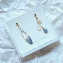 画像をギャラリービューアに読み込む, 石膏花の雫|スモークブルー|パープル|ピアス|イヤリング|アシンメトリー|PERTIKAmignon(ペルチカミニョン)
