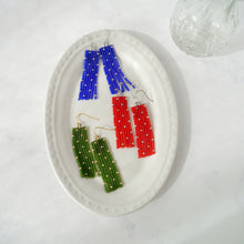 画像をギャラリービューアに読み込む, ドット柄のビーズフリンジピアス/イヤリング|Ahki Beadwork(アーキービーズワーク)