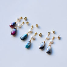 画像をギャラリービューアに読み込む, ハルモニア|淡水パールとムーンストーンの耳飾り|Une(ウーネ)