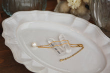 画像をギャラリービューアに読み込む, 「月の雫珠」国産あこや真珠バロックパール*サージカルステンレス・ブレスレット「スタッドチェーン」|ツバメ舎(ツバメシャ)