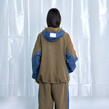 画像をギャラリービューアに読み込む, デニム コンボ フード ジップ ブルゾン|Nora Lily(ノラリリー)