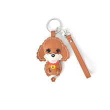 画像をギャラリービューアに読み込む, ハンドメイドレザー製キーホルダーチャーム WANCO・プードル|WOODPEPE(ウードペペ)