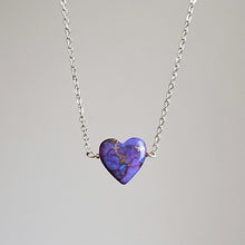画像をギャラリービューアに読み込む, 大人ハートパープルコッパーターコイズネックレス|SAKURA jewelry(サクラジュエリー)