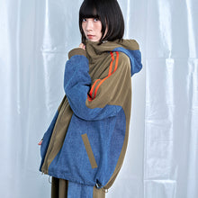 画像をギャラリービューアに読み込む, デニム コンボ フード ジップ ブルゾン|Nora Lily(ノラリリー)