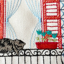 画像をギャラリービューアに読み込む, キッチンタオル_アズレージョの窓辺と猫|ポルトッカ