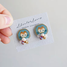 画像をギャラリービューアに読み込む, ねこイヤリング 茶白ねこ|slowly&starry(スローリーアンドスターリー)