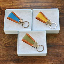 画像をギャラリービューアに読み込む, 岡喜近江牛レザーと高島帆布のT型キーホルダー|Cogocoro(コゴコロ)