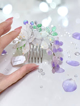 画像をギャラリービューアに読み込む, たっぷり金箔入りジャスミンと藤の花の櫛かんざし(金沢の純金箔)|ハピネスウェーブ