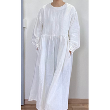 画像をギャラリービューアに読み込む, 上質リネンの割烹着ワンピース ナチュラルカラー|かっぽう着屋(カッポウギヤ)