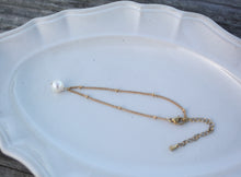 画像をギャラリービューアに読み込む, 「月の雫珠」国産あこや真珠バロックパール*サージカルステンレス・ブレスレット「スタッドチェーン」|ツバメ舎(ツバメシャ)