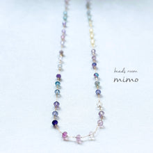 画像をギャラリービューアに読み込む, マルチカラーフローライトの天然石Y字ネックレス|beads room mimo(ビーズルームミモ)