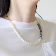 画像をギャラリービューアに読み込む, ブレスレットにもなる!サージカルステンレスチェーンと2style淡水パールのハーフネックレス|FT2 works(エフティーツーワークス)