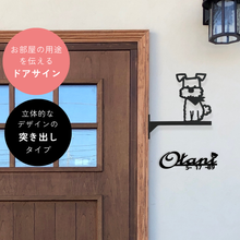 画像をギャラリービューアに読み込む, ルームサイン シュナウザー ペット 犬がいます 突き出しタイプ ドアサイン ピクトサイン ドアプレート|gram(グラム)