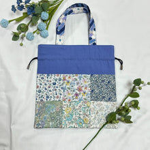 画像をギャラリービューアに読み込む, パッチワーク巾着バッグ(青)|Nikomatch(ニコマッチ)