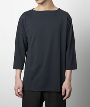 画像をギャラリービューアに読み込む, ボートネックシャツ七部袖 スミブラック/BOAT NECK SHIRT SUMI BLACK|MASCOS(マスコス)