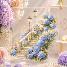 画像をギャラリービューアに読み込む, Floral Princess Hydrangea Melody クリスタルインク&箔押し&キスカット装飾コラージュステッカー|nene_hope_heart(ネネホープハート)