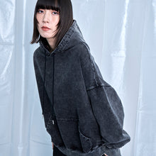 画像をギャラリービューアに読み込む, デニムルック プルオーバー スウェットフーディー|Nora Lily(ノラリリー)