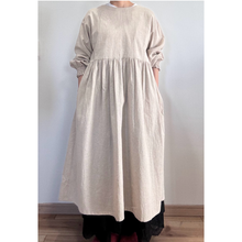 画像をギャラリービューアに読み込む, 【即納】コットンリネン 生成り キナリ 割烹着ワンピース|かっぽう着屋(カッポウギヤ)