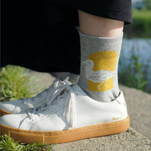 画像をギャラリービューアに読み込む, 泳ぐカモメ ソックス|aosansyo(アオサンショウ)