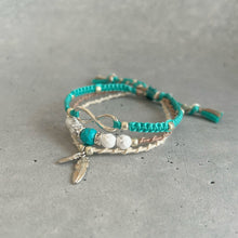 画像をギャラリービューアに読み込む, オリジナル3連ミサンガ 天然石×ダブルフェザー|On Cloud Nine(オンクラウドナイン)