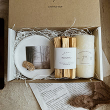 画像をギャラリービューアに読み込む, パロサント&ホワイトキャンドルギフトセット(ホワイトトレー)|gis(ギス)