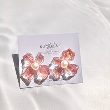 画像をギャラリービューアに読み込む, 水彩FlowerArtピンクピアス/イヤリング|mi-style(ミースタイル)