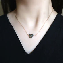 画像をギャラリービューアに読み込む, 大人ハートネックレス(コッパーカルサイトオブシディアン× シェル)|SAKURA jewelry(サクラジュエリー)