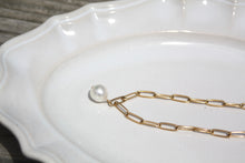 画像をギャラリービューアに読み込む, 「月の雫珠」国産あこや真珠バロックパール*サージカルステンレス・ネックレス「スクエアチェーン」|ツバメ舎(ツバメシャ)