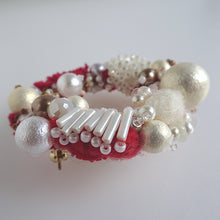 画像をギャラリービューアに読み込む, コロニーリースブローチ//ワインレッド|hanmmmo(ハンモ)