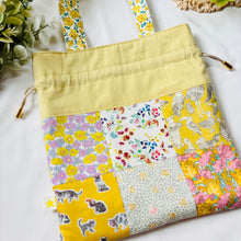 画像をギャラリービューアに読み込む, パッチワーク巾着バッグ(イエロー)|Nikomatch(ニコマッチ)