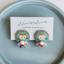 画像をギャラリービューアに読み込む, ねこピアス 茶白ねこ|slowly&starry(スローリーアンドスターリー)