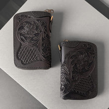 画像をギャラリービューアに読み込む, ラウンドファスナーミドルウォレット Type-3R 黒浸 / 三花バスケットウィーブ|Samurai Craft(サムライクラフト)