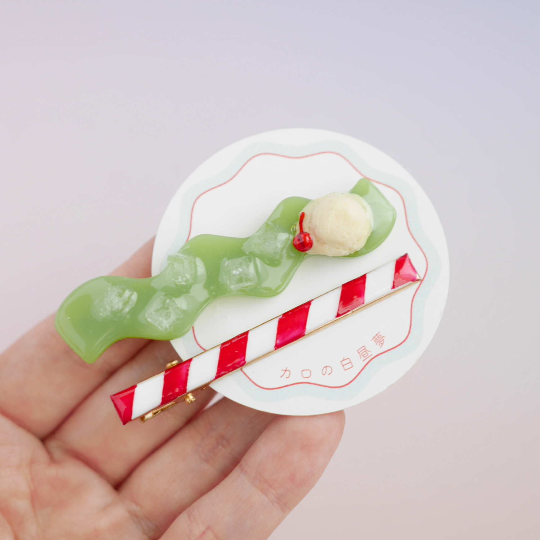 SV越物アコヤ真珠無調色グリーンカルセドニ ークリームソーダモチーフ SV越物アコヤ真珠無調色グリーンカルセドニ ークリームソーダモチーフ