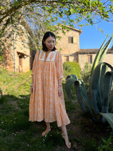 画像をギャラリービューアに読み込む, 上質インドコットン 切り替えミディドレス ピーチファズ|MANGALA ARATI(マンガラ アーラティー)
