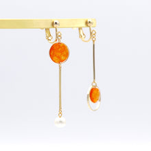 画像をギャラリービューアに読み込む, 美濃和紙のイヤリング/ピアス・丸アシメ|マッチュルーム