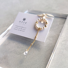 画像をギャラリービューアに読み込む, イヤーカフ パール チェーン 雫 ジルコニア 上品 大人 ご褒美 プレゼント|orie(オリエ)