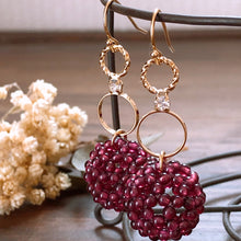画像をギャラリービューアに読み込む, フラーレン ガーネット 2mm フープピアス・イヤリング|紬(ツムギ)