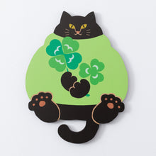 画像をギャラリービューアに読み込む, 猫雑貨・木製プレート&コースター【ねこまみれ 推し色 緑】|Ten&O Art+Craft(テンアンドオー アートクラフト)