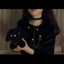 画像をギャラリービューアに読み込む, うさぎのチェーンハンドバッグ 黒うさぎ×ボンボンショコラハートチョーカー ミルクチョコレート セットアップ|A of Hearts(エーオブハーツ)