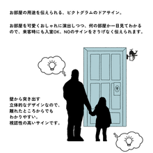 画像をギャラリービューアに読み込む, ルームサイン トイプードル ペット 犬がいます 突き出しタイプ ドアサイン ピクトサイン ドアプレート|gram(グラム)