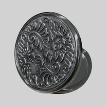 画像をギャラリービューアに読み込む, コンパクトミラー・はろうきてい・丸花3D・銀古美 (シルバー・バージョン)|Cuprum by ISHIWATA(クプラム バイ イシワタ)