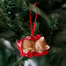 画像をギャラリービューアに読み込む, 毛布にくるまる茶トラ猫オーナメント|WooBia(ウービア)